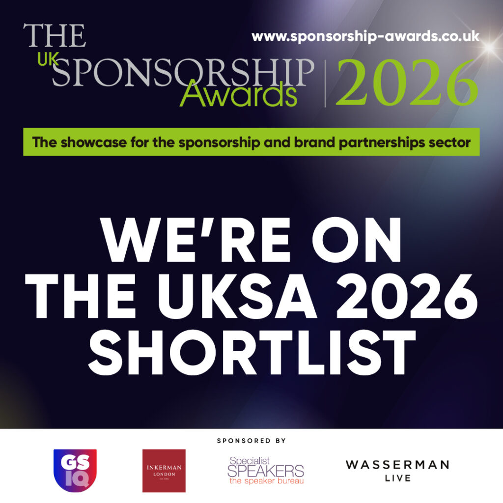 UKSA 2026 Shortlist graphic with sponsor logos below, event website above on dark green and white backdrop.